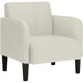 vidaXL Fauteuil avec accoudoirs Crème 54 cm Velours