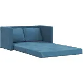 vidaXL Canapé de sol avec fonction sommeil bleu 122x204x55 cm velours