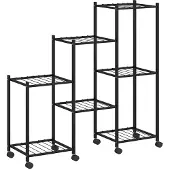 vidaXL Jardinière avec roues 83x25x83,5 cm Noir Fer