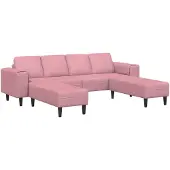 vidaXL Canapé pour salon, 3 places, rose