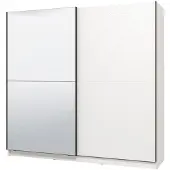 Dmora Galtelli - Grande Armoire, 217x210h cm Blanc Mat, Porte-manteaux