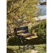 CookingBox Barbecue au charbon de bois MIKE - Surface de cuisson 71 x 35 cm