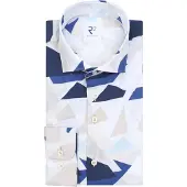 R2 Chemise Géométrique Imprimé Bleu