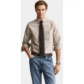 Gant Regular Fit Chemise Taupe clair, Unicolore
