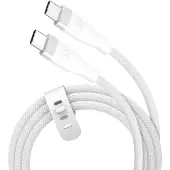 J5CREATE USB-C 60W Câble de charge rapide extra souple à double tresse, 1,8 m, USB C, USB C, 0,48 Gbit/s, blanc