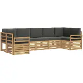 vidaXL Ensemble de canapés d'extérieur , 7 pièces, blanc et anthracite