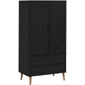 vidaXL Armoire modèle MOLDE, noire, 90 x 55 x 175 cm
