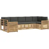 vidaXL Ensemble de canapés d'extérieur , 7 pièces, blanc et anthracite