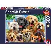 Schmidt Puzzle 500 pièces chien-selfie