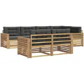 vidaXL Ensemble de salon de jardin , 7 pièces, blanc et anthracite, en polyester