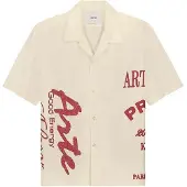 Arte Chemise Red Print Shirt "Cream" pour Homme