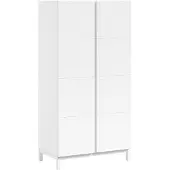 Vipack - Armoire EVA, 2 portes (fermeture douce), avec compartiments intérieurs, laquée en blanc