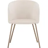 Ebuy24 Berit chaise de salle à manger accoudoirs velours beige.