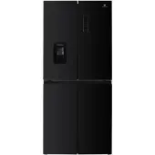 Continental Edison Refrigerateur Americain - Frigo 4 portes avec distributeur d'eau - 464L - Total No Frost - L79 cm x H 180 cm - Noir -