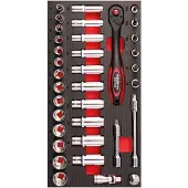 Hermann Hartje KG Clé à douille 3/8", module de service pour vélos, 36 pièces