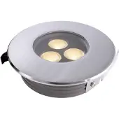 LIGHT IMPRESSIONS Spot LED encastré de sol, Flat, 3 x 2 watts blanc chaud, 15
