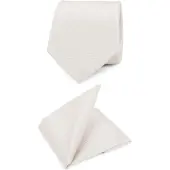 Suitable Cravate Mariage + Pochette Carré Blanc Cassé Blanc cassé