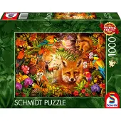 Schmidt Fleurs, fourrure et plumes 1000 pièces