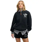 Superdry pour femme. W2012594A Veste bombardier Country Club marine (XXS), Casuel, Coton