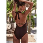LASCANA Maillot de bain chocolat / cappuccino / noir