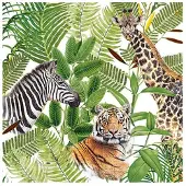 Ambiente 20 SERVIETTES SAFARI AFRIQUE 33X33CM