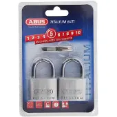 ABUS 64TI/40 Titalium Padlock, 23 mm, double pack