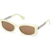 MAX&Co. MO0144 : Lunettes de soleil pour femmes, couleur jaune clair brillant, dimensions 55/17/140