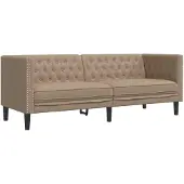 vidaXL Canapé Chesterfield 3 places Cappuccino similicuir