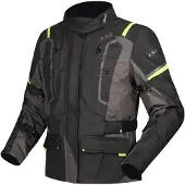 Ls2 Textil Veste textile imperméable LS2 Narvik pour femme, noir/gris/fluo-jaune, XL