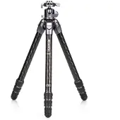 Benro Tripode Turtle 34C + GX35 Tripode (TTOR34CGX35) - TTOR34CGX35 (Carbone, Métal), Trépied, Noir, Argent