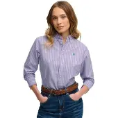 Superdry Slim Oxford Bd Long Sleeve Shirt Violet 2XS Femme