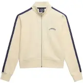 Superdry Essential Logo Track Full Zip Sweatshirt Beige M Femme