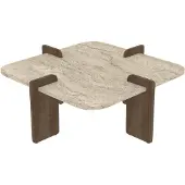 CALICOSY - Table basse carrée aux bords arrondis L90 cm LUMA