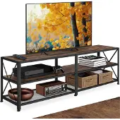 TecTake Meuble bas - 161 cm, Bois foncé industriel, rustique