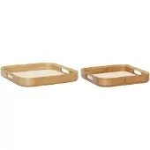 Hubsch Plateaux Toile Carré Naturel (série De 2) | 240503