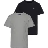 Champion T-Shirt gris clair / rouge feu / noir / blanc