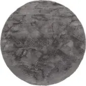 Tapis.fr Tapis en fourrure Fluffy anthracite 200 cm rond