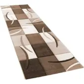 Tapis.fr Tapis moderne Diamora marron 80x300 cm