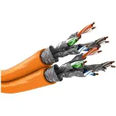 Goobay 75714 CAT 7A câble réseau duplex, S/FTP (PiMF), orange, 50 m - conducteur cuivre (CU), AWG 23/1 (solide), gaine de câble sans halogène (LSZH)