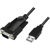 Logilink USB 2.0 - RS232 Adapterkabel, schwarz, 1,5 m