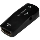 Logilink Câble HDMI vers VGA 1080p doré noir (Bulk)