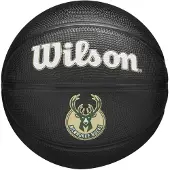 Wilson Ballon De Basket - - Team Tribute Milwaukee Bucks - Taille 3 - Unisexe - Noir