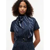 Tommy Hilfiger Foulard 'Rope Print Pure' écru / bleu / marine / homard