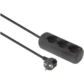 Microconnect 3-way Schuko Socket 3M Black (GRU0033B)