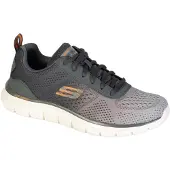 SKECHERS Baskets basses 'Track Ripkent' gris / olive / mandarine