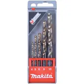 Makita Jeu de forets hélicoïdaux à métaux HSS 5t (10 mm, 4, 5, 6, 8)