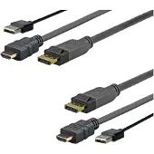VivoLink PROHDMIUSBDP2 Câble vidéo adaptateur DisplayPort HDMI + USB 2m noir (2 m), Câble vidéo, Noir