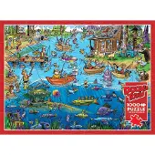 Cobble Hill Puzzle DoodleTown: Pêche à la Ligne - 1000 pièces