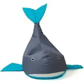Go Gift Sac Sako pouffe Baleine gris-bleu L 110 x 80 cm