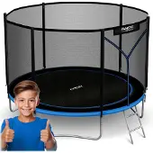 Neo-Sport Trampoline de jardin 8ft/252cm avec filet extérieur et échelle